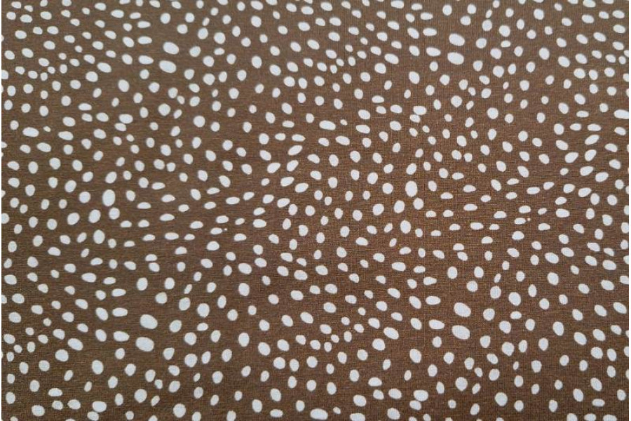 10cm Stretchjersey aus der Serie "Mini Winter" unregemäßige Punte braun/wollweiss  (Grundpreis €10,00/m)